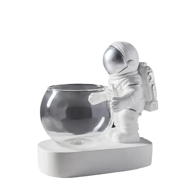 Nordic Astronaut Resin Decorative Flowerpot Ornaments Astronaut Flowerpot Astronaut Glass Vase Desk Vase Home Decor Accessories